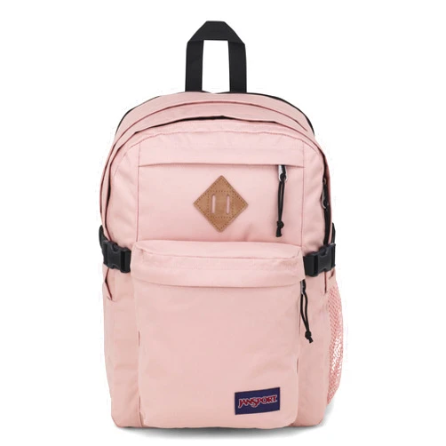 JanSport Main Campus Backpack - Travel, or Work Bag w 15-Inch Laptop Sleeve and Dual Water Bottle Pockets, Misty Rose
