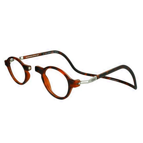 Clic Magnetic Reading Glasses for Men or Women, Computer Readers, Classic (S-M, Matte Tortoise, 2.50 Magnification)