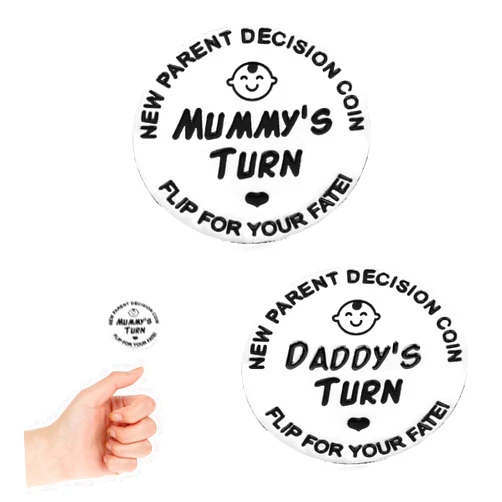 WY LIGHTING LEVEL New Parents Decision Coin Pregnancy Women Double-Sided Coins Gifts Funny Baby Gift for Man Woman Couple First Time to Be Daddy Mummy Mother's Day Father's Day Halloween Thanksgiving Christmas