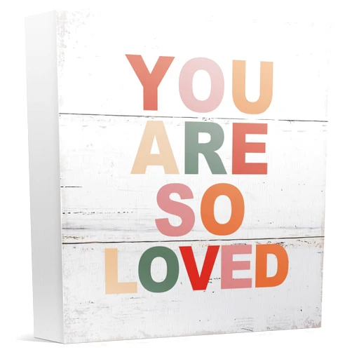 Zyzmasm Boho Baby Girl Nursery Room Decor Sign for Kids Room Playroom, Inspirational Quotes You Are So Loved, Wooden Sign 5x5 Inches