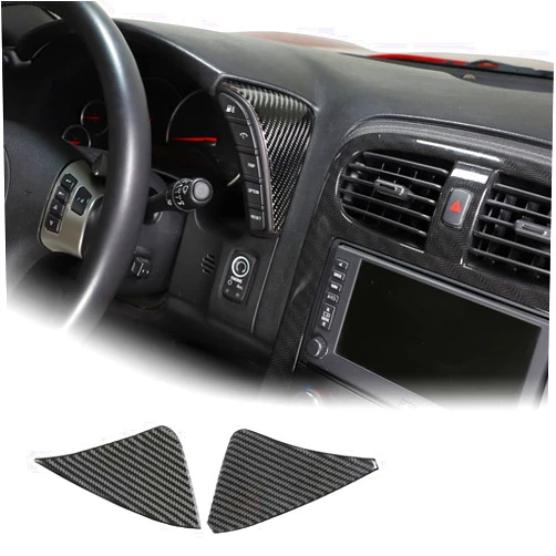 JONKOKO Carbon Fiber Car Dashboard Instrument Panel Button Frame Trim Decor Sticker Interior Accessories For Chevrolet Corvette C6 2005-2013 Auto Instrument Both Sides Decorative Stickers (Style B, Black)