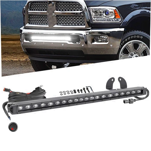 NR NIRIDER 20Inch Single Row Light Bar with Wiring Harness, Nirider Black Series CREE LED Bar 100W Super Slim Flood LED Fog Light Driving Light Off Road Light Bumper Light for ATV UTV SXS Truck Wrangler