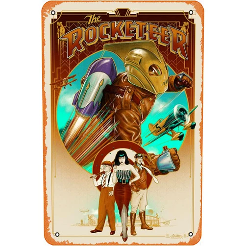 AirBnk The Rocketeer Movie Series Vintage Retro Tin Sign,Movie Poster Art Classic Film Television Posters Man Cave Wall Art Decor Gift Women Men 8x12inch Metal Tin Sign., Multicolor