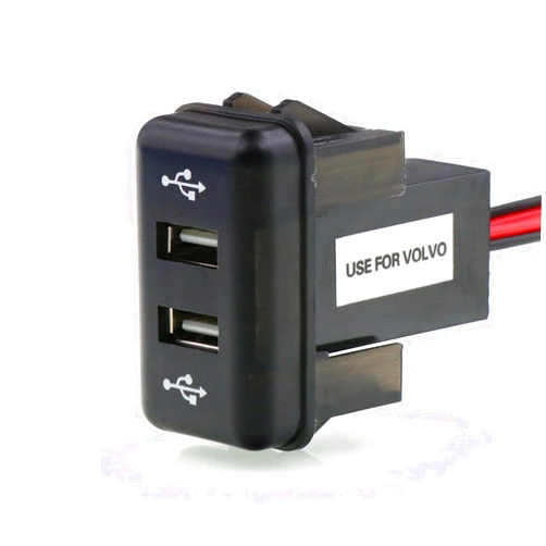 Timloon Dual USB Car Charger 5V 2.1A/2.1A Dual USB Power Socket for Smart Phone Ipad iPhone Use for Volvo FH FH12 (12V/24V)