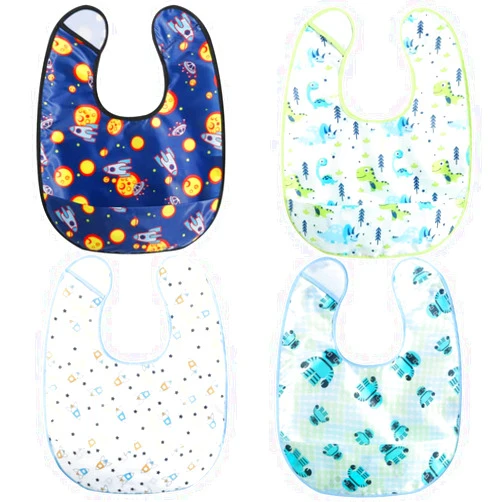 Norinori Baby bibs Waterproof Toddler bib - Feeding bib with Pocket for Infant Boy Girl Washable 6-36M