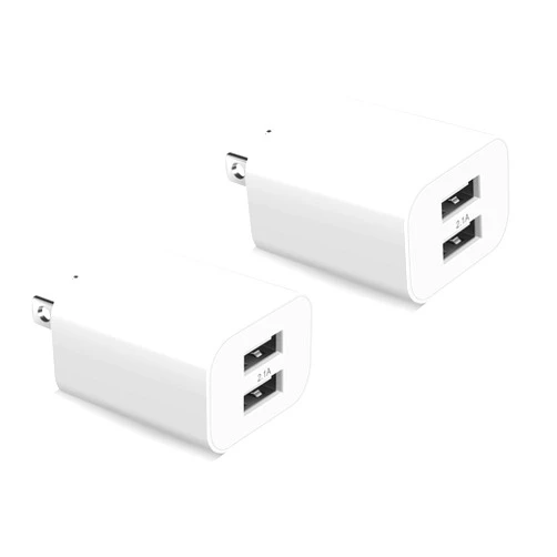 BSTOEM USB Wall Charger Block 2Pack Dual Port Cube Plug Power Charging Adapter Brick for Apple iPhone 15/14/13/12/XS Max/XR/X/8/8 Plus/7/6S/6S Plus/6/SE/5S/5C/iPad Mini/Air/Samsung Galaxy Kindle Fire LG