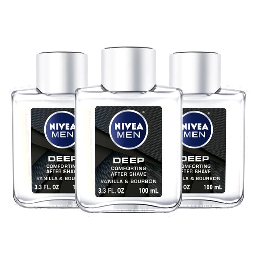 Nivea Men DEEP Comfort Post Shave Lotion - Soothe Shave irritation - 3.3 fl. oz. Bottle (Pack of 3)