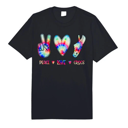 Peace Love Crocs Funny Christmas Gift Idea Peace Love Crocs Funny Gift for Family Xmas Pyjama Comfort Colors Adult Heavyweight T-shirt