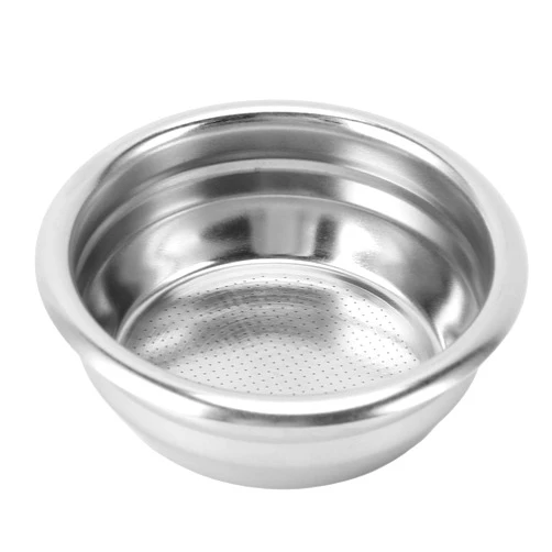 Zerodis 2Pcs Coffee Portafilter Basket, Single Layer Powder Bowl Double Stainless Steel Powder Trough for Cafe Machine Coffee Maker Reusable Filters