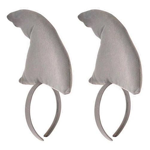 Beistle 2 Piece Plush Fabric Shark Fin Headbands Under The Sea Party Supplies, Gray, one size