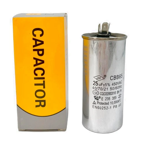 JUNZHIDA 25uF 25 MFD 370VAC 440VAC 450VAC 50/60Hz CBB65 C65R Run Start Capacitor for AC Unit Fan Motor Start or Pool Pump or Air Condenser Straight Cool