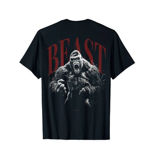 RTUZ Wild graffiti gorilla back print animal monkey ape gorilla T-Shirt