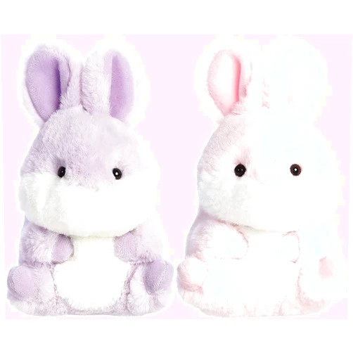 Aurora Rolly Pets Bundle - Set of 5 Inch Plush Bunnies (Pink & Lavender)