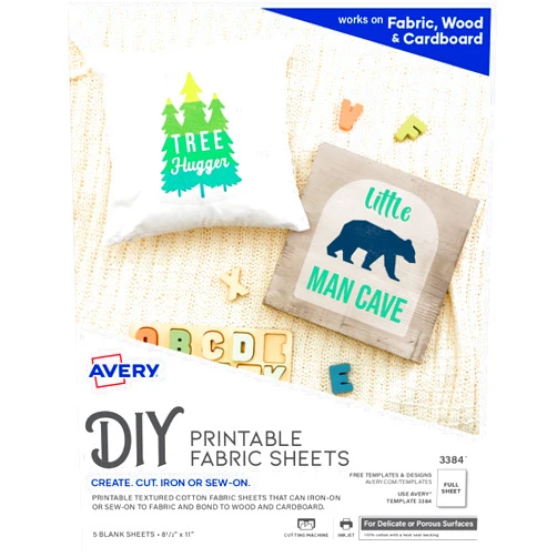 Avery Printable Fabric Sheets, 8.5