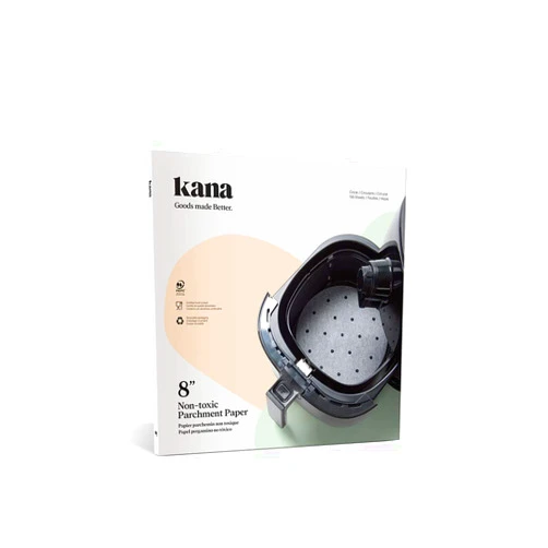 Kana Lifestyle Kana Premium Perforated Parchment Air Fryer Paper Liners - 100 Eco-Friendly Pack - For Bamboo Steamer, Steaming Basket, Rice, Dim Sum (8 inch)