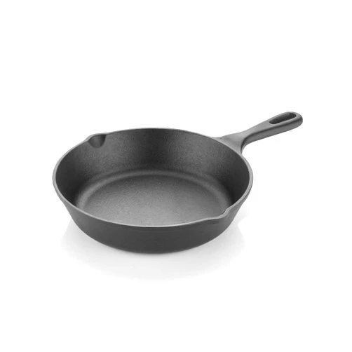 HighKind Pan 8 inch Pre-Seasoned Cast Iron Skillet Perfect for Cooking on Gas and Induction - Black