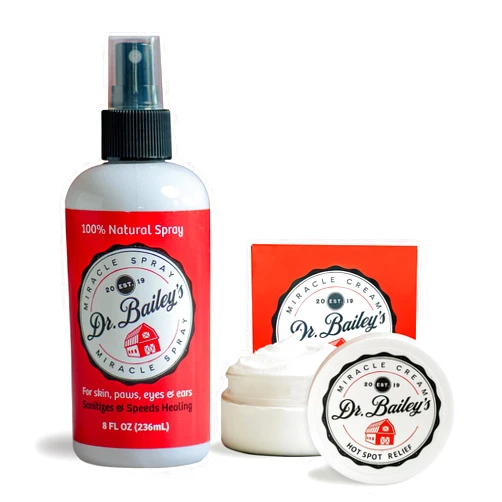 Dr. Bailey's Miracle Cream DR. BAILEY'S 2oz Miracle Cream & 8oz Spray | Topical Ointment | Hot Spot Treatment for Dogs, Cats, Animals | Dog Skin Irritation Treatment | Animal Wound Care