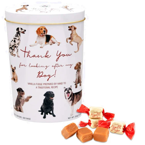 Gardiners of Scotland Handmade Fudge 250g Tin, Thank You Dogs Vanilla Fudge