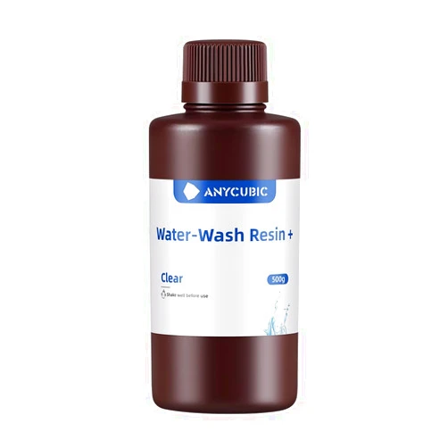 ANYCUBIC Water Wash 3D Printer Resin, 405nm High Precision UV-Curing 3D Resin, Low Shrinkage Standard Photopolymer Resin for 8K Capable LCD DLP Resin 3D Printer Printing (Clear, 500g)
