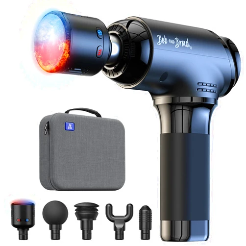BOB AND BRAD T2 Pro Massage Gun with Heat and Cold, Deep Tissue Percussion Massager Gun, Muscle Massager, Electric Back Massagers for Professional Athletes Home Gym, FSA and HSA Eligible