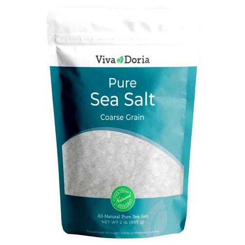 Viva Doria Pure Sea Salt, Coarse Grain, 2 lb | Ideal For Salt Grinders