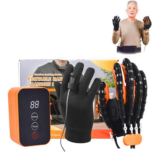 JBMBHC Auto Mirror Rehabilitation Robot Gloves Rechargeable Portable Cordless Hand Finger Therapy Trainer for Stroke Hemiplegia Relieve Hand Cramps Training Device