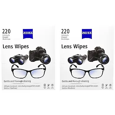 Zeiss Pre-Moistened Lens Cleaning Wipes, 220 Count (Pack of 2)