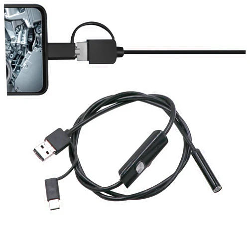 Yonput 1 PC USB Snake Inspection Camera, 8mm Type-C USB Borescope, IP67 Waterproof Borescope Inspection HD Camera with 3.28ft Cable and 6 Adjustable LED for Android Windows PC (Black)