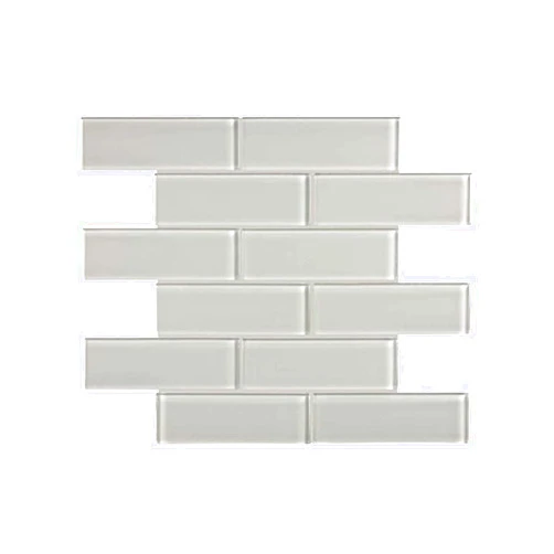 BUILDMYPLACE.COM BuildMyplace 2 × 6 Inch 10 Sheet Element Mist Brick Glossy Glass Mosaic Tiles Covers 10 sq. ft. for Indoor Home, Kitchen, Backsplash, Living Room, Bathroom Wall, Accent Wall, Swimming Pool