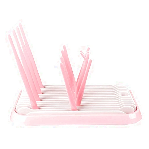 ComfZtar Baby Bottle Drying Rack Dryer Space Saving Travel Holder for Pump Cup Accessories(Pink)