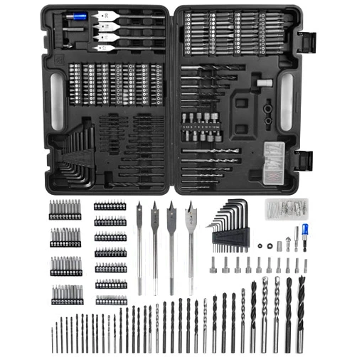 WESCO Drill Bit Set, 201 Pieces Power Screwdriver Bit Set and Impact Driver Bit Set for Wood Metal Cement Drilling and Screw Driving, Drill Combo Kit Assorted in Carrying Case Drill Bits