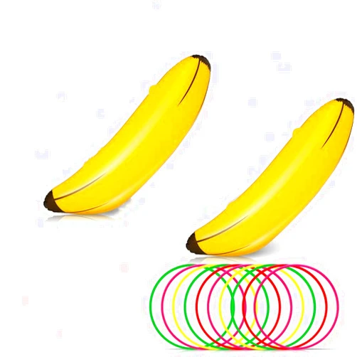 UUaimse Bachelorette Party Favor Girls Night Out Party Games - Ring Toss Hoopla Games for Bachelorette Party Swimming Pool (Include 2 Pieces Inflatable Banana with 9 Pieces Plastic Toss Rings)