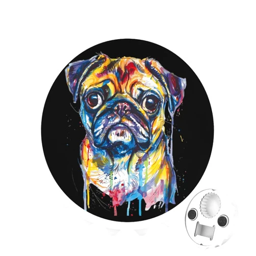 LJFABKY Watercolor Bull-Dog Funny Bottle Opener Refrigerator Magnetic Home Decorative Gifts for Beer Lovers