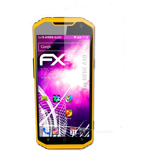AtFoliX Plastic Glass Protective Film compatible with MFOX A10 Glass Protector, 9H Hybrid-Glass FX Glass Screen Protector of plastic
