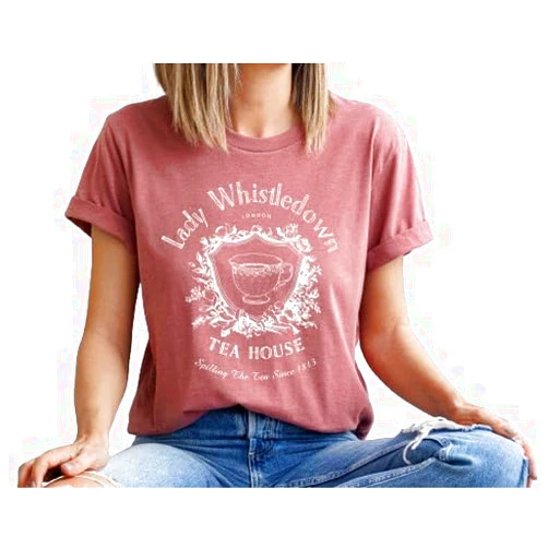 ElixirStreet Spill The Tea Lady Whistledown Tea House Tee shirt, Trendy Shirt, Book Lover Shirt