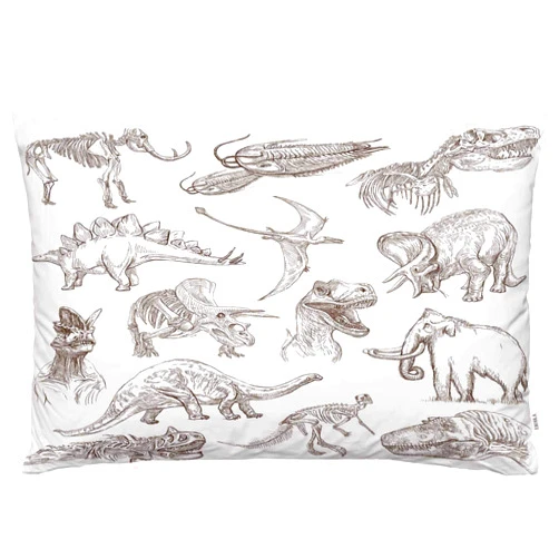 EKOBLA Throw Pillow Cover Dinosaurs Prehistoric Animals Skeleton Biology Historic Antique Wildlife Artwork Decor Lumbar Pillow Case Cushion for Sofa Couch Bed Standard Queen Size 20x30 Inch
