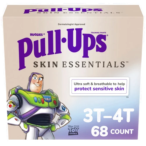 Pull-Ups Boys' Skin Essentials Potty Training Pants, Training Underwear, 3T-4T (32-40 lbs), 68 Ct
