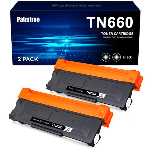 Palmtree Compatible Toner Cartridge for Brother TN660 TN630 TN-660 630 Use with Brother HL-L2300D HL-L2380DW HL-L2320D DCP-L2540DW MFC-L2700DW MFC-L2685DW Printer (Black, 2-Pack)