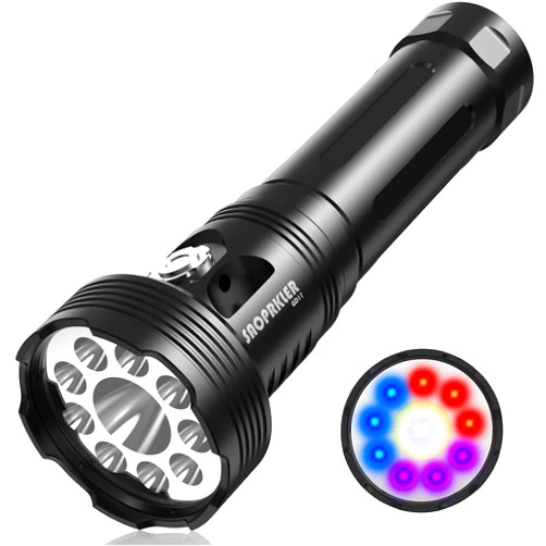 SAOPRKLER GD11 Dive Light 2200LM Scuba Gear,200m Waterproof Underwater Diving Flashlight with Red/Blue/UV Modes,Magnetic Base Dive Flashlight for Spearfishing Night Diving