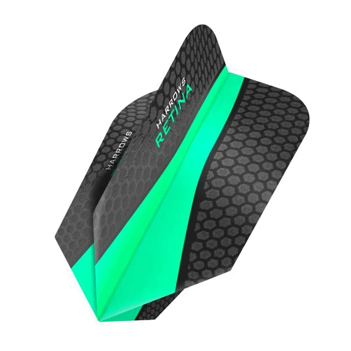 Darts Corner Harrows Retina | Premium Extra Strong 100 Micron Dart Flights in Slim Shape, 1 Sets of 3 Flights, 3 Flights In Total, Jade