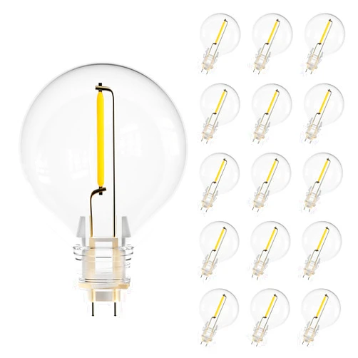 addlon 15 Pack G40 Replacement LED Light Bulbs, 1W E12 Shatterproof Globe Bulb, 1.5 Inch Dimmable Warm Light Bulbs for Outdoor String Lights, Retro Style Indoor Outdoor Patio Decor