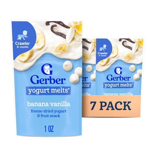 Gerber Baby Snacks Yogurt Melts, Banana Vanilla, 1 Ounce (Pack of 7)