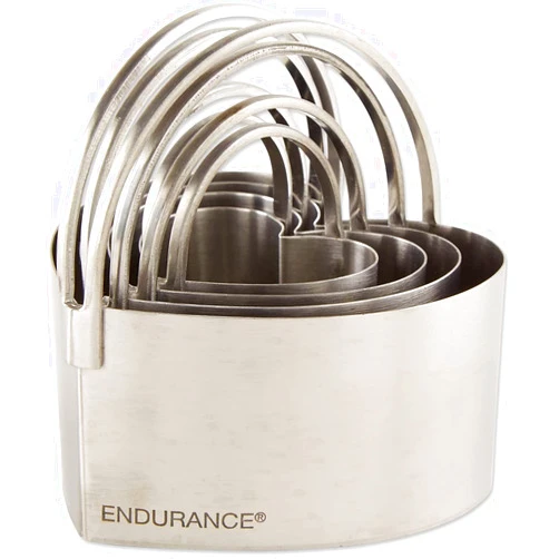 RSVP International Endurance Heart Shape Biscuit Cutters - Stainless Steel, Set of 4 | Nest for Easy Storage | For Cutting Thick or Thin Dough | Professional | Dishwasher Safe