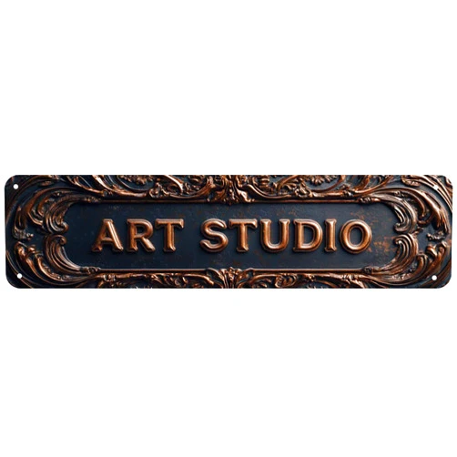 QIXFGUL Vintage Tin Art Studio Sign Retro Metal Sign for Outdoor indoor Decoration - Outdoor indoor Funny Wall Art Plaque 4x16 Inch