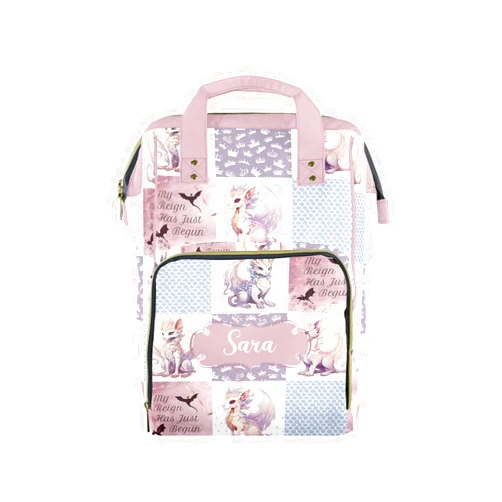 Noverbibi Custom Diaper Bag for Baby Customized Dragon Pink Baby Bag Personalized Nursing Bags with Name Custom Name Mommy Daypack Bag Tote Bag Gifts