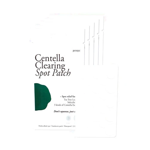 PETITFEE Centella Clearing Spot Patch (115 Count) - Invisible Hydrocolloid Spot Relief Patches for Acne Cover, Blemishes, Pimples, with Tea Tree Oil, Salicylic Acid Spot Patch, Beveling Patch, 2 Size