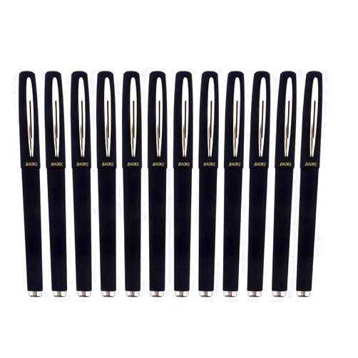 BaoKe 12PCS Gel Ink Pens Rollerball Pens 0.7mm Medium Line, Box of 12 Pack, PC1838A (Black)