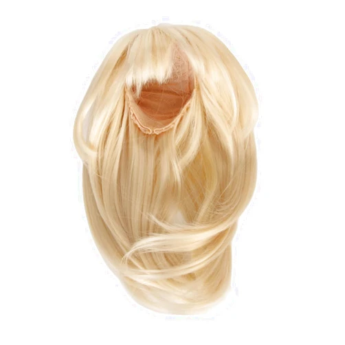 PerGar 1/6 BJD Doll Wig, Milk Gold Long Hair with Bangs, Doll Accessories High Elasticity High Temperature, DIY Decoration Doll Wig for 15.5 to 17cm