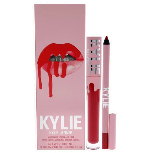 Kylie Cosmetics Matte Lip Kit - 500 Kristen for Women - 2 Pc 0.10oz Matte Liquid Lipstick, 0.03oz Lip Liner