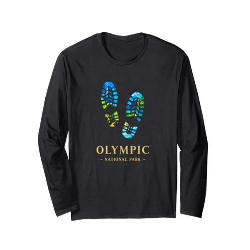 KAEDAM Graphic Art: Olympic National Park Olympic National Park Hike Hiking Boot Camping Souvenir Long Sleeve T-Shirt